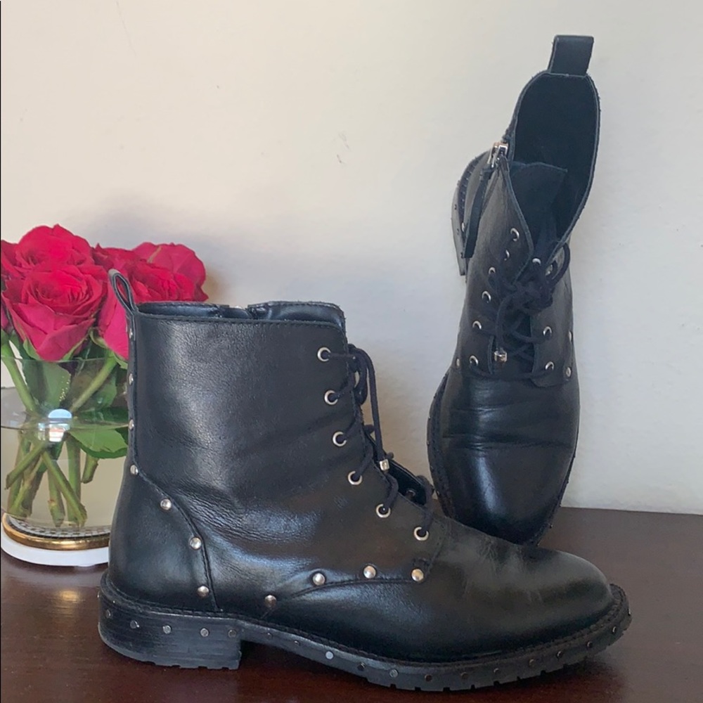 Black leather Rebecca Minkoff Combat Boots